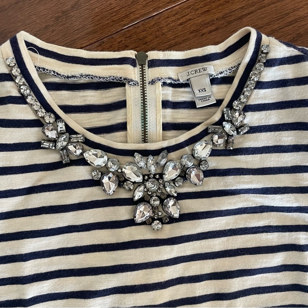 JCREW CRYSTAL EMBELLISHED KNIT TOP